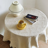 Lace White Tablecloth Ins Style Coffee Table Cloth Art Photo French Retro Knitting