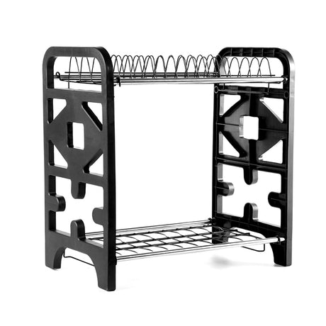 2 Layers Stainless Steel Dish Storage Rack Kitchen Storage Holder Dish Bowl Drain Rack