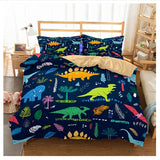 creative style home textile digital printing dinosaur pattern bedding set Europe and America King size 3 pcs bedding