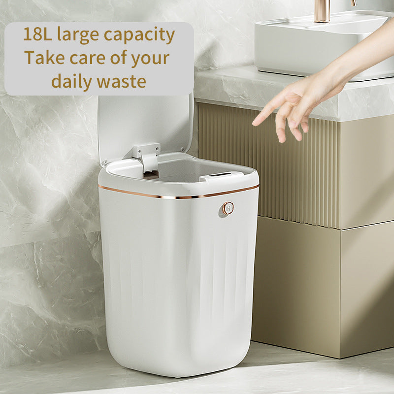 Xiaomi White Light Luxury Intelligent Sensor Garbage Can Home Living Room Silent Slow Drop Kitchen Touch-Free Open Lid Garbage Can Julia M Home & Kitchen