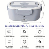 65W Electric Lunch Box Heater - Portable Food Warmer with Stainless Steel Tray Julia M Home & Kitchen
