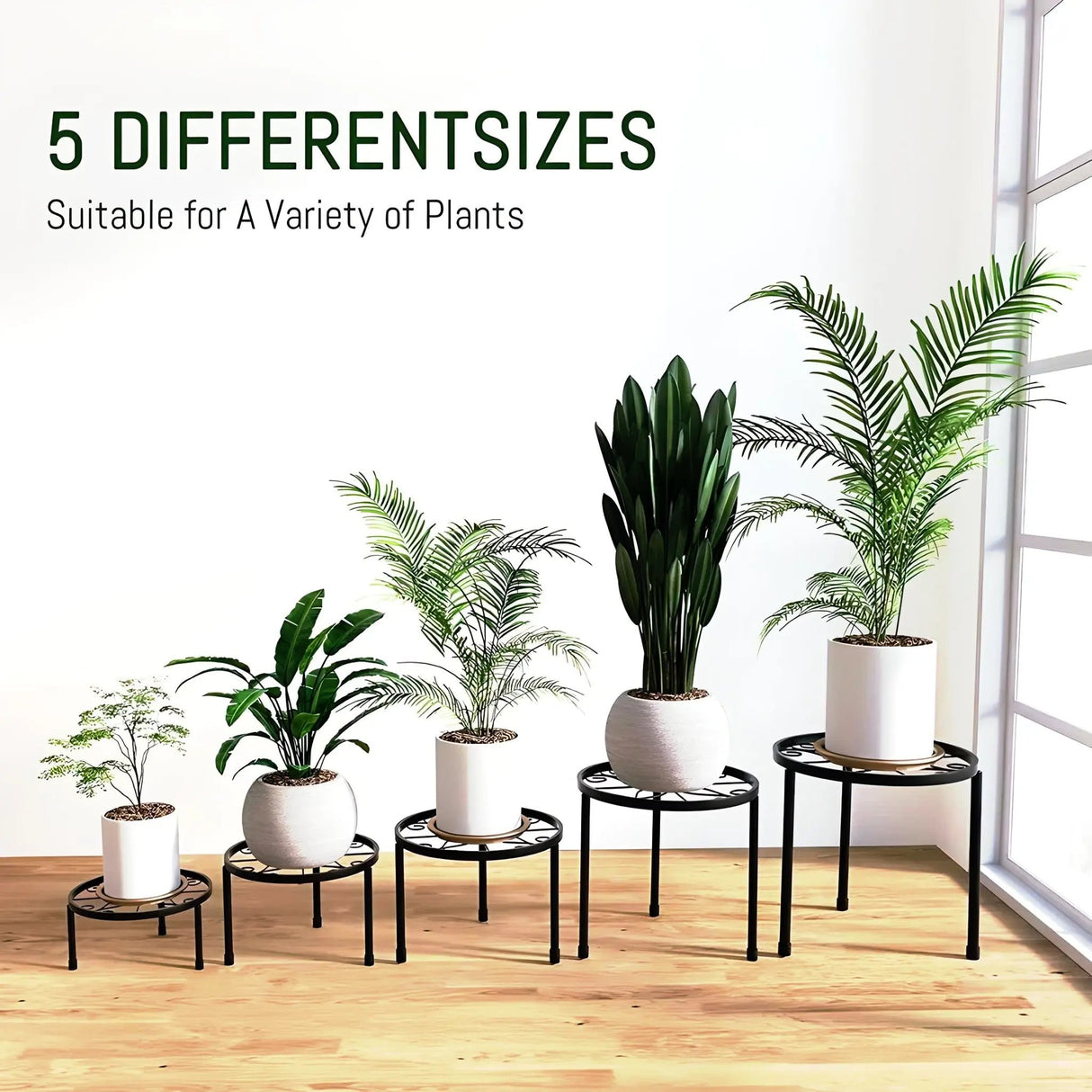 5-Piece Rust-Proof Metal Plant Holder - Julia M LifeStyles