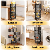 5 Tier Rotating Fruit Vegetable Storage Rack with Metal Lid - Julia M LifeStyles