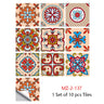 Mosaic 10-Piece Imitation Ceramic Tile Stickers Set for Home Decoration