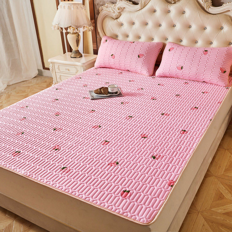 Summer Bed Sheet Ice Silk Mat Soft and Comfortable Latex Mattress Bedding Three-piece Breathable Mat for Comfortable Sleep - Julia M LifeStyles