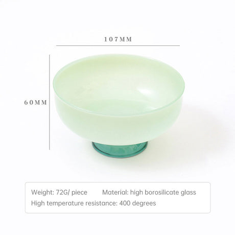Colored Glass Bowl, Fruit Salad Bowl, Soup Bowl, Tableware, Household Heat-Resistant Transparent Rice Bowl, Spoon Set