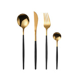 Cutlery Set Stainless Steel Knife Fork Set 24-Piece Tableware Set Golden Steak Knife Fork Spoon 6-Person Set eprolo