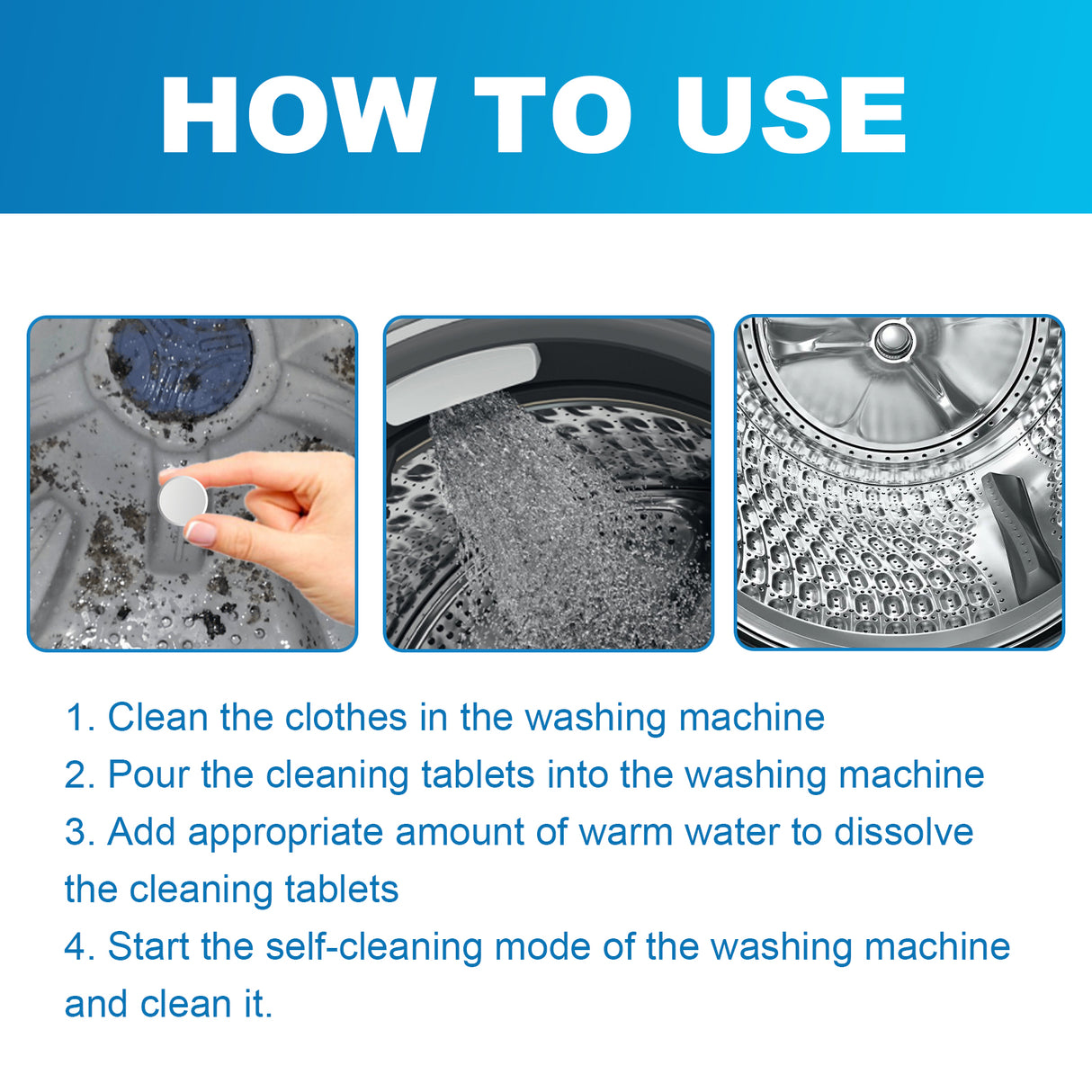 Washing Machine Cleaner, Washing Machine Tank Automatic Drum Liner Dirt Cleaning Sheet