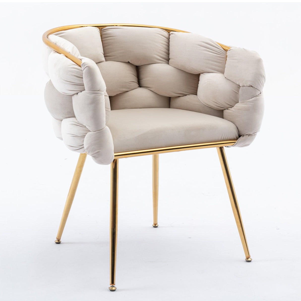 Luxury modern simple leisure velvet single sofa chair bedroom manicure table back chair beige Julia M Home & Kitchen
