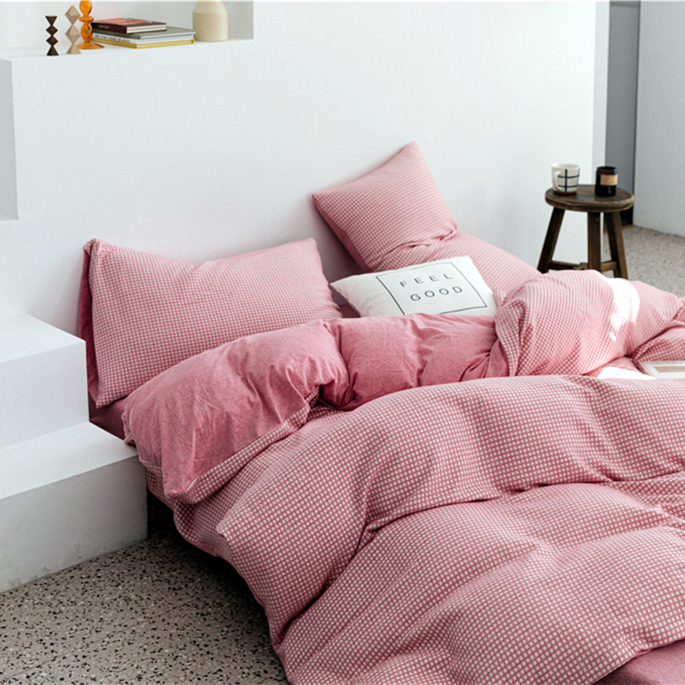 Cotton Simple Knitted Jacquard Quilt Cover Bedding Set