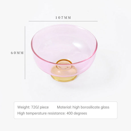 Colored Glass Bowl, Fruit Salad Bowl, Soup Bowl, Tableware, Household Heat-Resistant Transparent Rice Bowl, Spoon Set