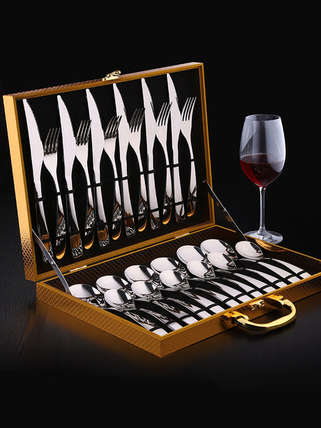 Exquisite Steak Knife and Fork Plate Set