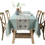 Linen Ethnic Style Linen Washable Tablecloth Pastoral Style Tablecloth Rectangular Table Flag Table Mat Tea Table Tablecloth