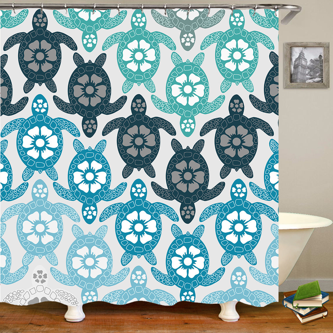 sea worldl Style Pattern Bathroom Shower Curtain