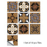 Mosaic 10-Piece Imitation Ceramic Tile Stickers Set for Home Decoration