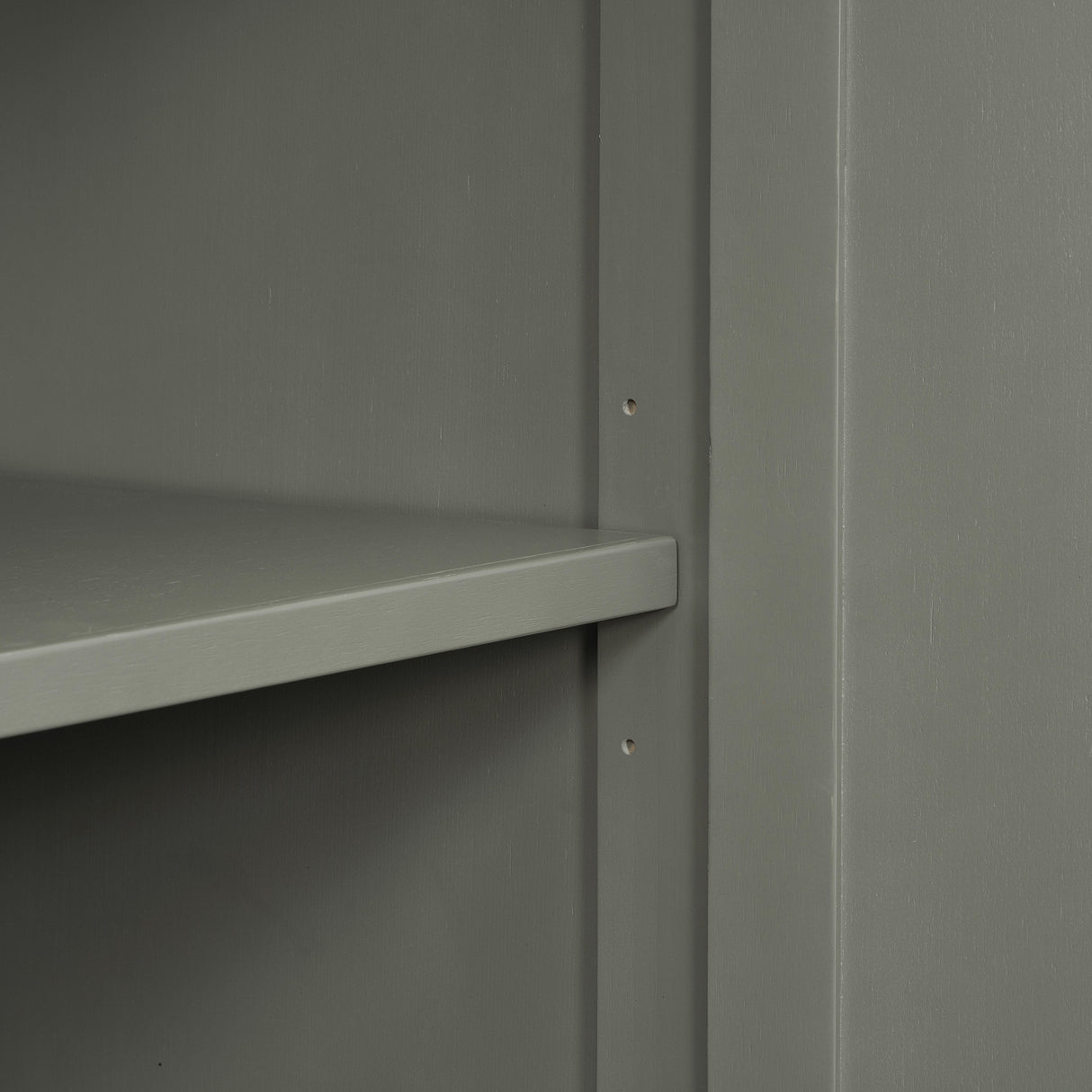 Side panel with 4-door large storage buffet, adjustable shelves and metal handles (antique gray)