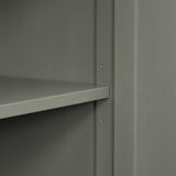 Side panel with 4-door large storage buffet, adjustable shelves and metal handles (antique gray)