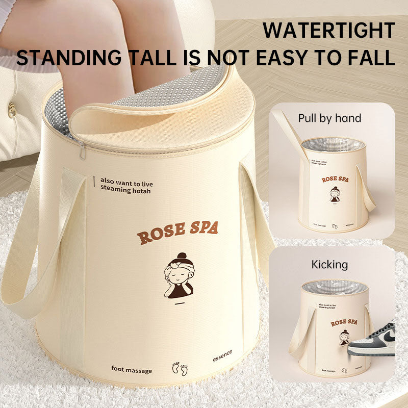 Foldable foot bath bag foot bath basin deep barrel over calf dormitory fumigation foot bath barrel household portable foot bath