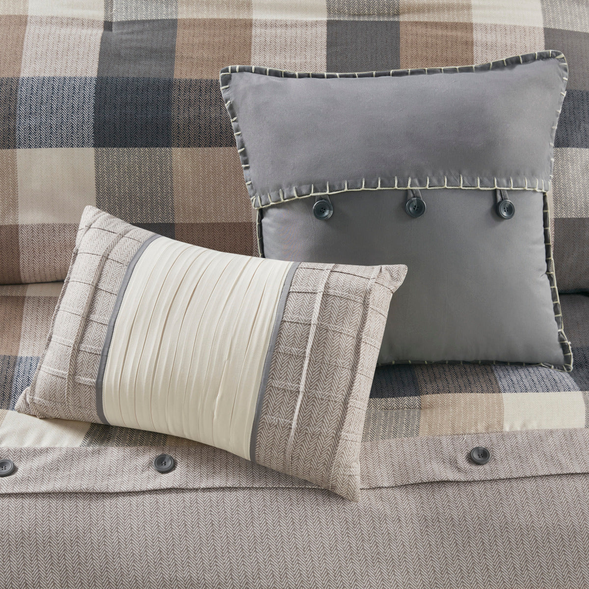 Hearthline Herringbone Seven-Piece Queen Comforter Set