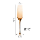 1pcs Nordic Golden Unleaded Crystal Wine Glass Luxury Amber Handmade Champagne Glasses Cocktail Goblet Set Bar Family Drinkware