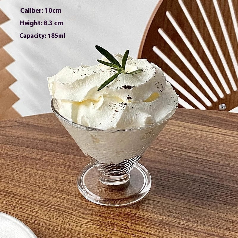 Elegant Irregular Glass Dessert Cup – 180ml-185ml