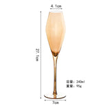 1pcs Nordic Golden Unleaded Crystal Wine Glass Luxury Amber Handmade Champagne Glasses Cocktail Goblet Set Bar Family Drinkware