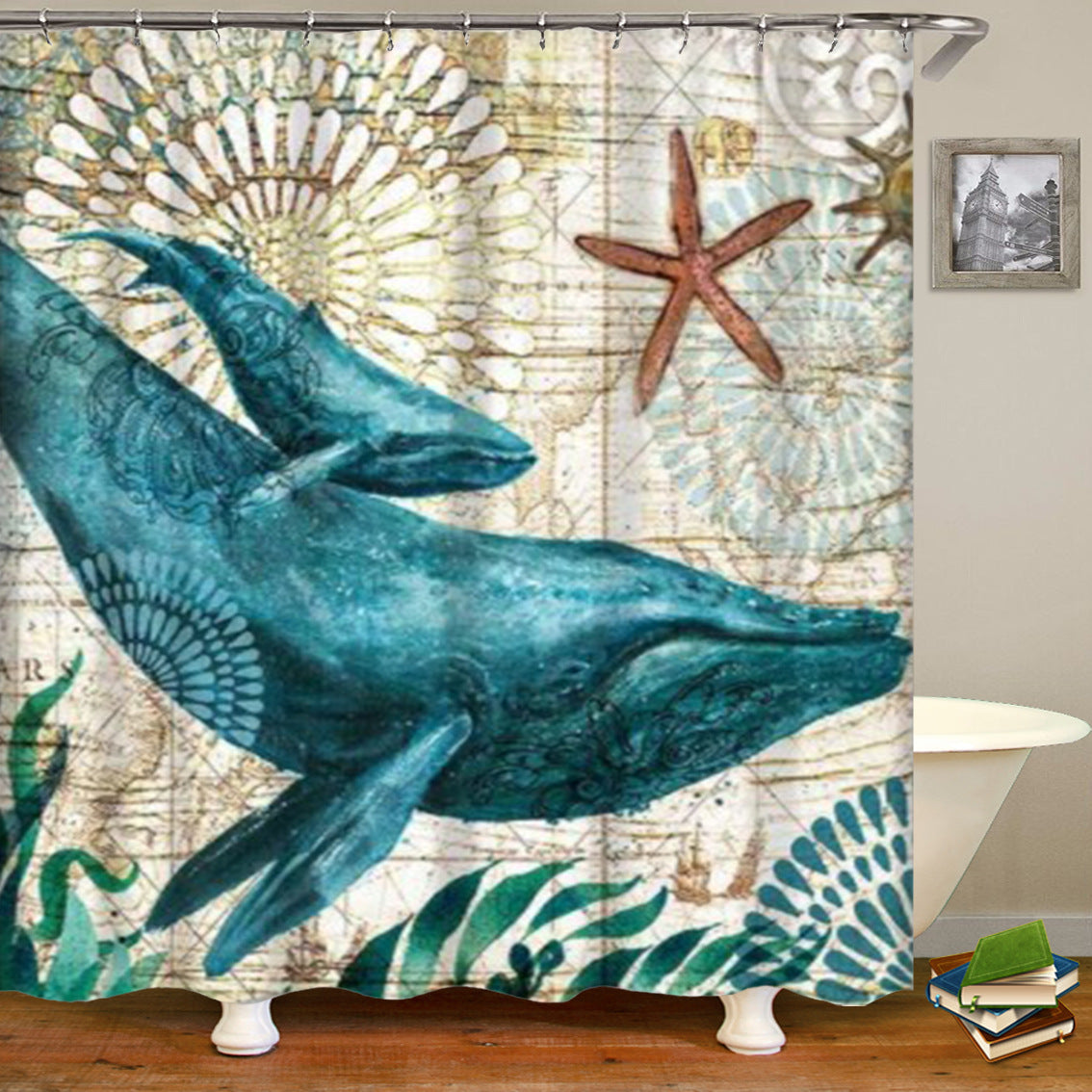 sea worldl Style Pattern Bathroom Shower Curtain
