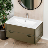 30" Single Bathroom Basin Sink, Vanity Top Only, 3-Faucet Holes, Resin