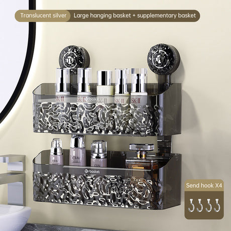 Suction tray rack bathroom shelf no punch bathroom wash table hanging basket wall hanging wall receiving rack