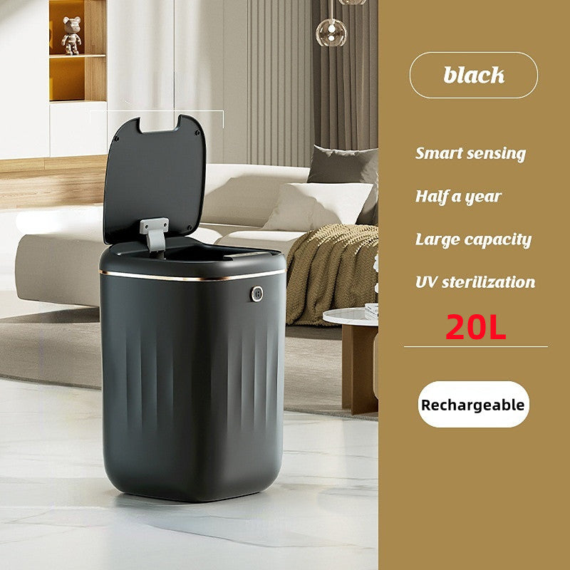 Xiaomi White Light Luxury Intelligent Sensor Garbage Can Home Living Room Silent Slow Drop Kitchen Touch-Free Open Lid Garbage Can Julia M Home & Kitchen