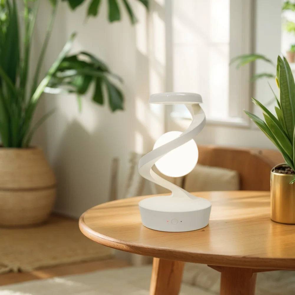Floating and Spinning in Air with LED Moon Lamp RGB Floating Moon Table Lamp with Wireless Phone Charger for Office Bedroom Home Julia M Home & Kitchen