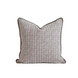Light-luxury Brown-toned Piping Cushion Patchwork Lumbar Pillowcase