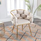 Luxury modern simple leisure velvet single sofa chair bedroom manicure table back chair beige Julia M Home & Kitchen