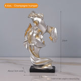 Mini kiss desktop small ornaments modern minimalist figures resin ornaments light luxury creative abstract crafts