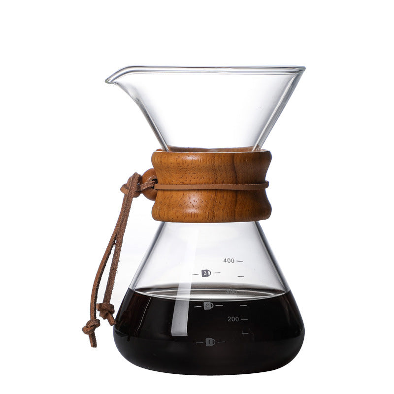Minimalist High Borosilicate Glass Hand Brewed Coffee Pot