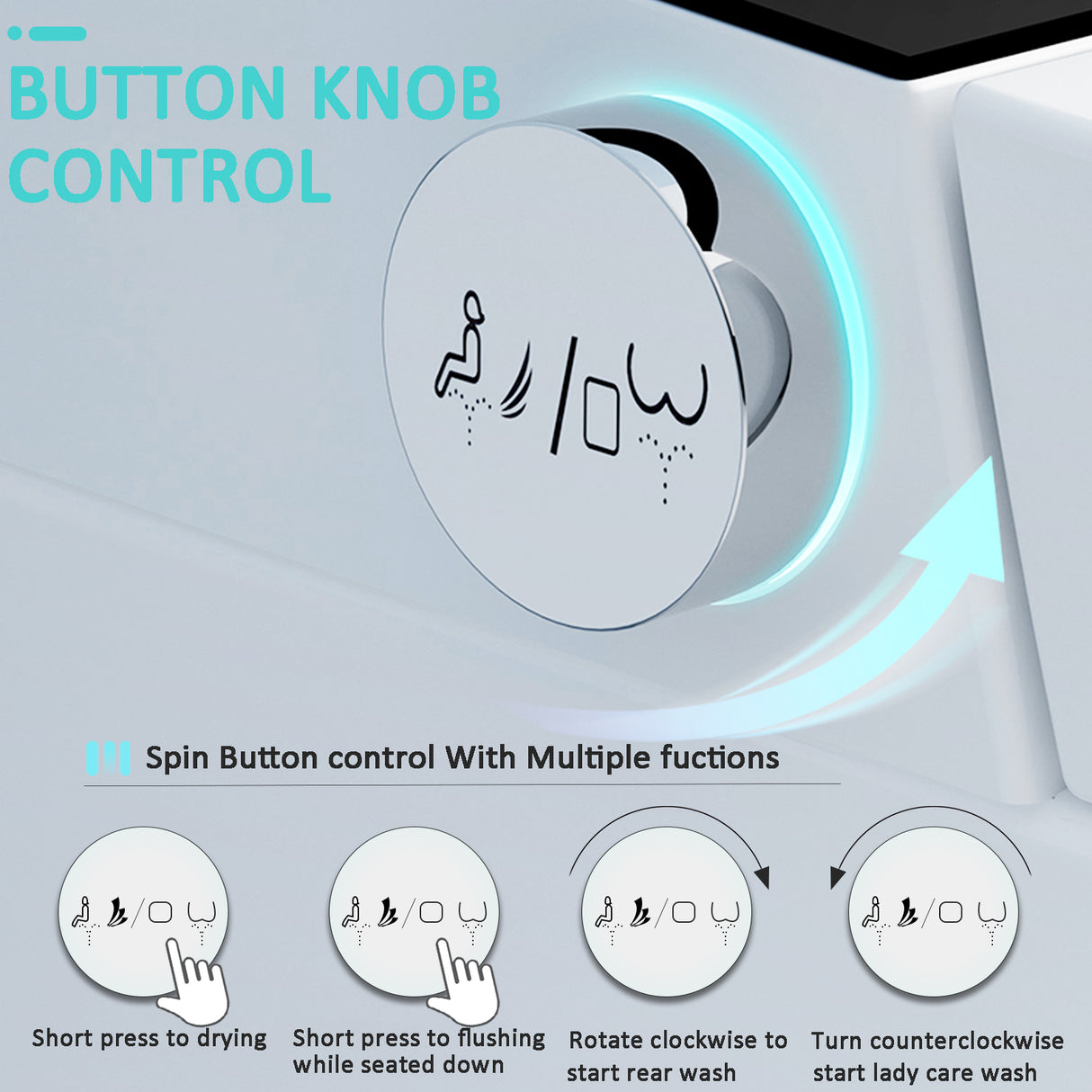 Smart Toilet with Heating, Portable Toilet with Automatic Opening and Closing, 1.28GPF Water Tank Free Toilet, White