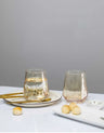 Hammered Diamond Amber Crystal Champagne Goblet Julia M Home & Kitchen