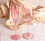 Flamingo Slanted Pink Crystal Champagne Goblet Set Julia M Home & Kitchen