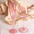 Flamingo Slanted Pink Crystal Champagne Goblet Set Julia M Home & Kitchen