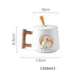 Cute Ceramic Mug with Lid & Spoon for Couples