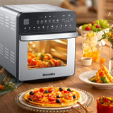 Stainless Steel Double Heating Air Oven with 15L capacity and electronic touch controls