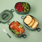 Faridabio Triple Stack Leak-Proof Microwave-Safe Bento Box - 2L Large Capacity Portable Food Container with Invisible Handles, Perfect for Work, School, Camping & Meal Prep (Green), Lunch Box, School Meal Storage, Modern Kitc Julia M LifeStyles