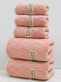 Julia M Lifestyles 5-Piece Coral Velvet Towel Set - Quick-Dry Bath & Hand Towels - Julia M LifeStyles