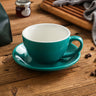 Nordic Ceramic Latte Cup – 300ml Artisan Coffee Cup with Contrast Rim