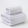 Wide Stripe Dark Stripe Coral Velvet Printing Towels Suit