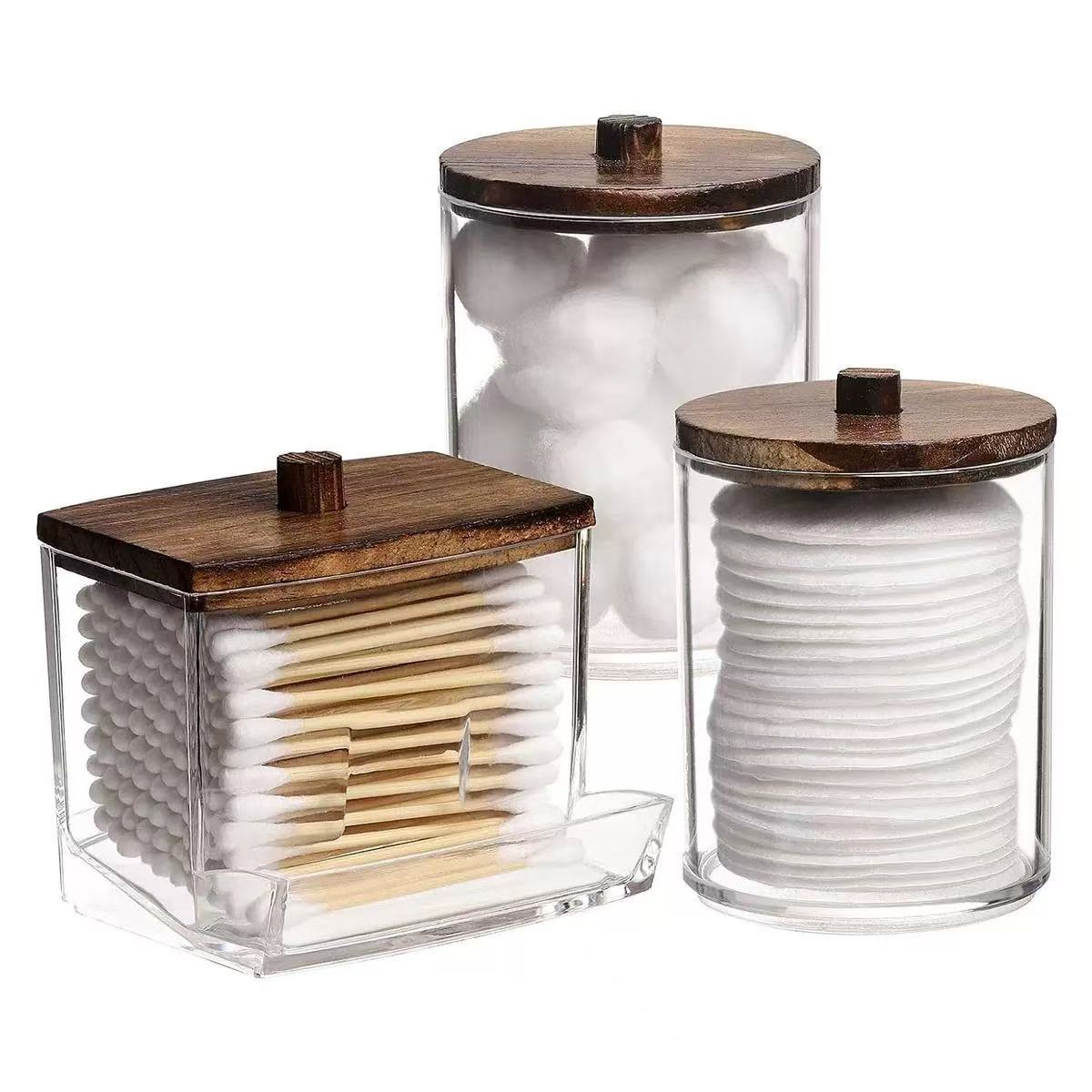 Luxury Cotton Pad & Floss Organizer Set with Elegant Stackable Lids