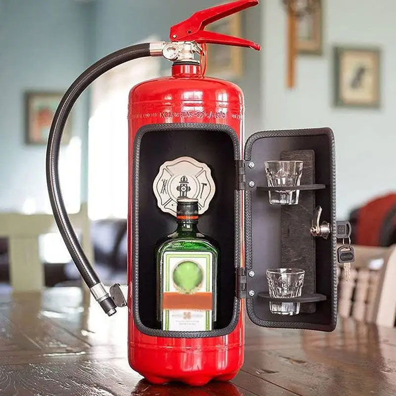 Fire Extinguisher Shape Wine Box Mini Bar Wine Cabinet Crafts Ornaments Decoration Champagne Liquor Storage Box Fireman's Gift eprolo