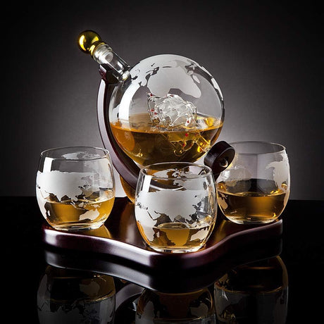 "Creative Glass Decanter Set: Whiskey & Wine Globe Ornaments"