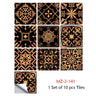 Mosaic 10-Piece Imitation Ceramic Tile Stickers Set for Home Decoration