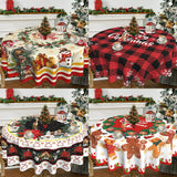 Christmas circular tablecloth home decoration indoor and outdoor desktop decoration cloth Julia M Home & Kitchen